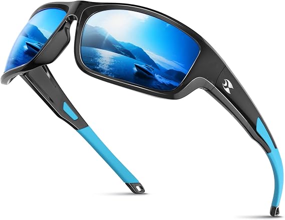 suoso Polarized Sports Sunglasses for Men Wrap Design for Fishing Running
