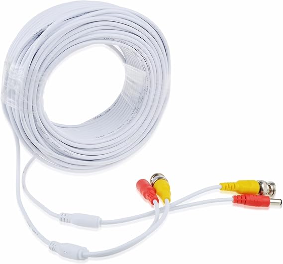 White 150ft BNC Extension Cable Replacement for Q-See 1080P Bullet QCA8091B Security Camera