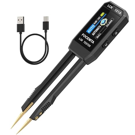 Precision LCR-101A Meter Handheld - Digital LCR Meter Measures Capacitance Inductance Resistance with Auto Component Recognition Electronic Component Analyze