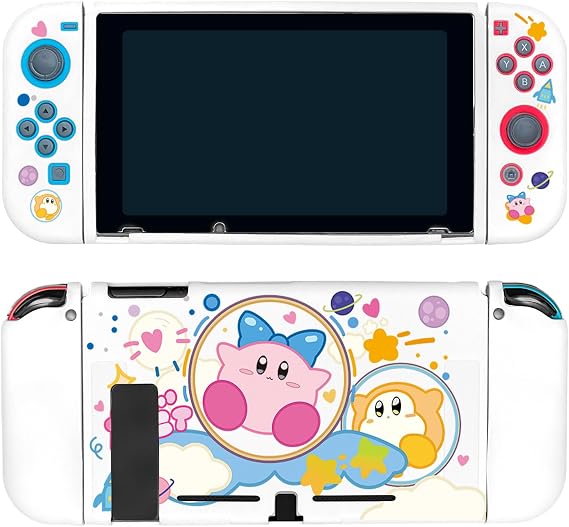 Switch Case Shockproof & Thin TPU Protective Case for Switch Console and Controller Scratch-Resistant Non-Slip Docking Compatible Easy to Install (J10)