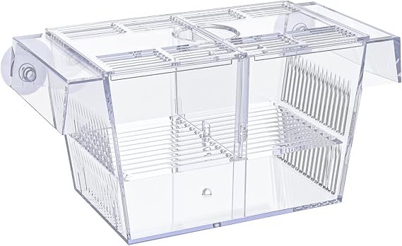 Uniclife Aquarium Fish Breeding Box Acrylic Hatchery Incubator Tank with Suction Cups Medium Isolation Box for Baby Fish Shrimp Betta and Guppy
