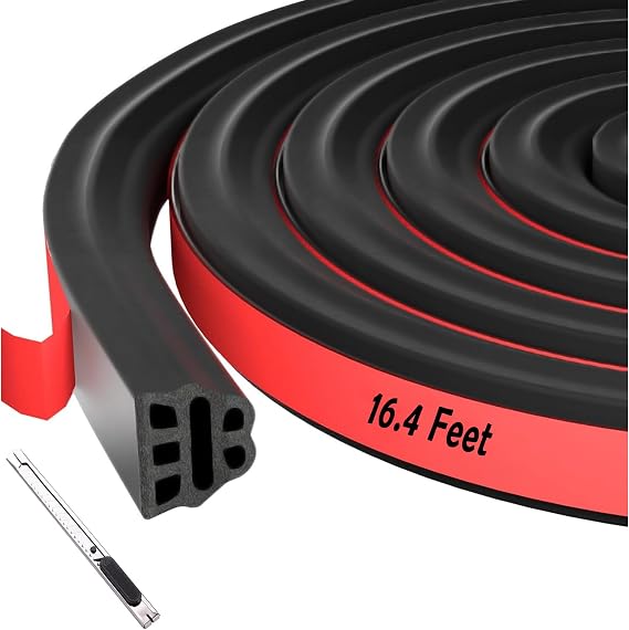 Rubber Car Door Seal Strip, 3 Layer 16.4 Ft Automotive Weather Stripping