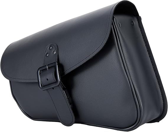 Dream Apparel Motorcycle Swingarm Bag with Black Synthetic Leather, Swing Arm Bag Motorcycle Saddlebag Left Side Tool Bag Fit for Sportster Street Rebel 300 500 Dual Shock Models, An Adjustable Strap