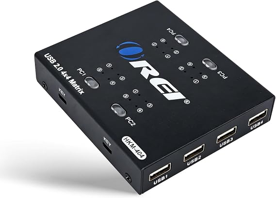OREI 4x4 USB Matrix Switch USB 2.0, Multi-OS, Dual Switching, 4X USB Cable