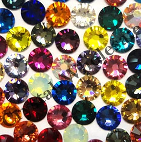 Assorted Mix Color 2088 Swarovski Crystal Flatbacks No-Hotfix 16ss 4mm ss16