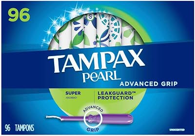 Tampax Pearl Advanced Grip Super Absorbency 96 Count