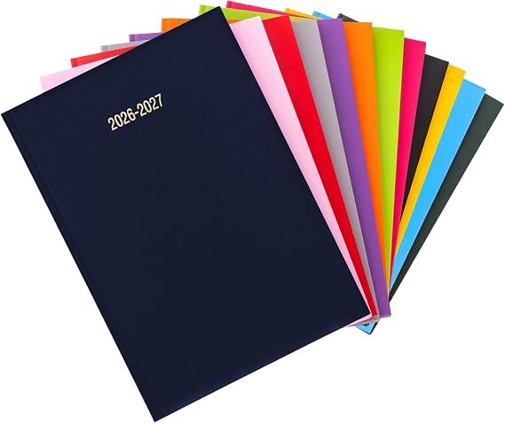 2026 2027 Academic Diary A4 Week to View - Mid Year Hardback Planner from August 2026 to July 2027 - Large Weekly Organiser for Student Teacher School (Navy)