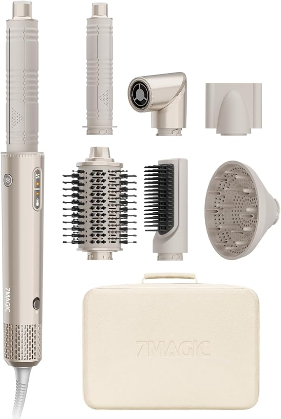 7MAGIC 7 in 1 Hair Styler,Diffuser Straightener Brush,Automatic Hairstyle