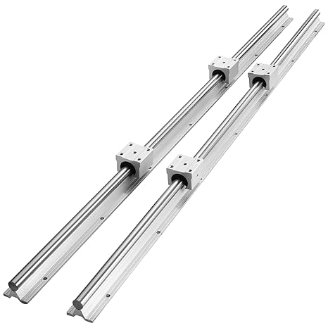 VEVOR Linear Rail, 2 Set SBR20-1000mm, Linear Slide Rail and 4 PCS SBR20UU Bearing Block Linear Slide Guide, for Automated Machines and Equipments