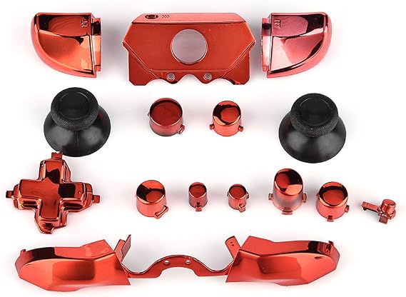 Replacement Full Set One Controller, Red, Includes Analog Thumbsticks, ABXY, Dpad