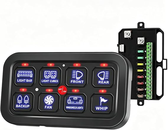 8 Gang Switch Panel Bluetooth RGB APP Control with Backlit Off Toggle