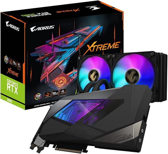 Gigabyte AORUS GeForce RTX 3080 Xtreme WATERFORCE 12G Graphics Card WATERFORCE Cooling System 12GB 384-Bit GDDR6X GV-N3080AORUSX W-12GD Video Card