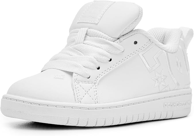 DC SHOES Youth Court Graffik Sneaker (Little Kid/Big Kid) White/White