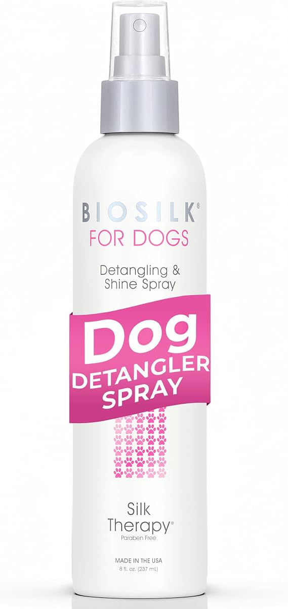 BioSilk for Dogs Silk Therapy Detangling and Shine Spray, 8 Fl Oz
