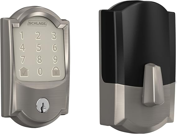 Schlage Encode Smart WiFi Deadbolt Lock with Camelot Trim, Satin Nickel