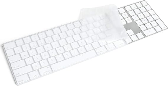 Transparent Silicone Keyboard Cover Skin for Apple iMac Magic Keyboard with Numeric Keypad MQ052LL/A (A1843) US/EU Layout Ultra Thin Protector Skin (Silicone transparent)