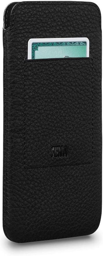 SENA UltraSlim Classic, Leather Sleeve Case Compatible with (Wallet Black, iPhone 13 Mini)