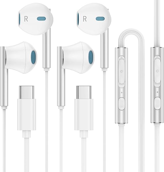 Type C Headphones Wired Earbuds USB C Earphones for iPhone 17 16 15 Pro Max