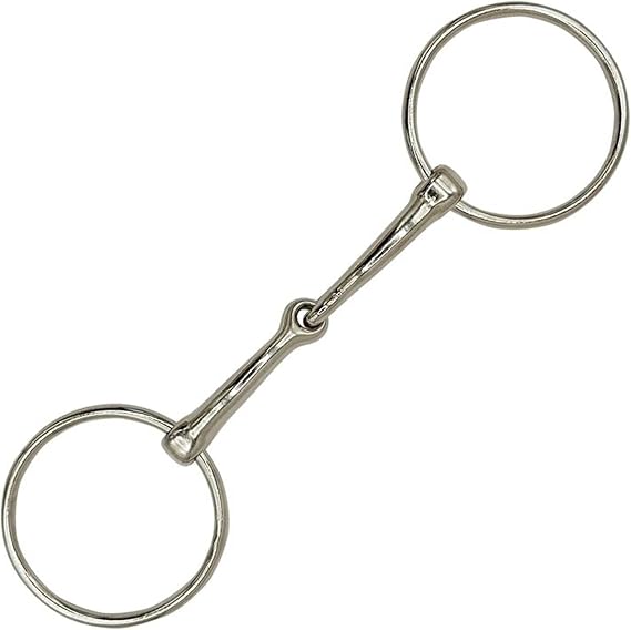 Loose Ring Snaffle Bit for Horses, Iron Training Bit, Direct Pressure for Young, Green or Sensitive Horses, Western Training & English Riding