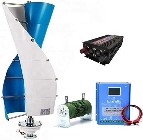 3KW Vertical Axis Wind Turbine Kit 12V 24V 48V Windmill Vertical Magnetic Levitation Off-Grid System with Intelligent Controller + 4000W Inverter (Color : 3KW, Size : 48V)