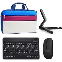 Microcase Huawei MatePad SE 11 ile uyumlu Tablet Çanta+Bluetooth Klavye+Mouse+Tablet Standı Siyah-AL4840 (Gri Siyah Beyaz)