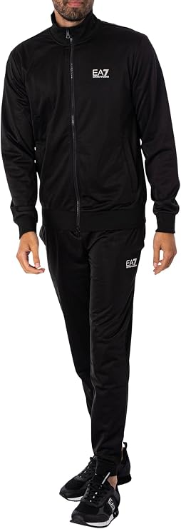 EA7 Men's Logo Zip Tracksuit, Black