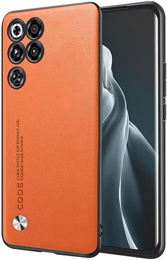EASSGU Phone Case for Smartphone, Compatible with RedMagic 11 Pro (6.85" Inches), Leather Back Business Style Phone Case - Orange