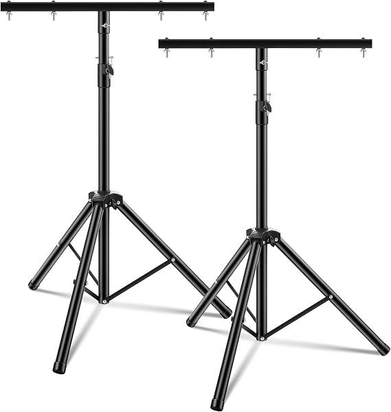 Juexica 2 Pcs DJ Light Stand Adjustable 35-63 Inch Heavy Duty Par Can Tripod T-bar Stage Light Stand Portable DJ Lighting Rack for Stage Bar Banquet Party
