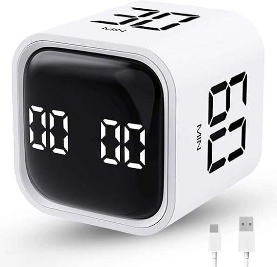 LUCKY TIME Cube Timer Gravity Sensor Kitchen Timer Flip Timer