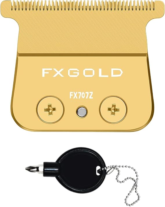 FX707Z DLC Replacement Blades Compatible with BaBylissPRO FX787 & FX726 Barberology Trimmer Blades (Gold 1 Pack)