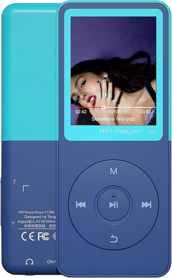 MP3 Player with Bluetooth 5.3, 1.8" Screen, Color-Block Music Player