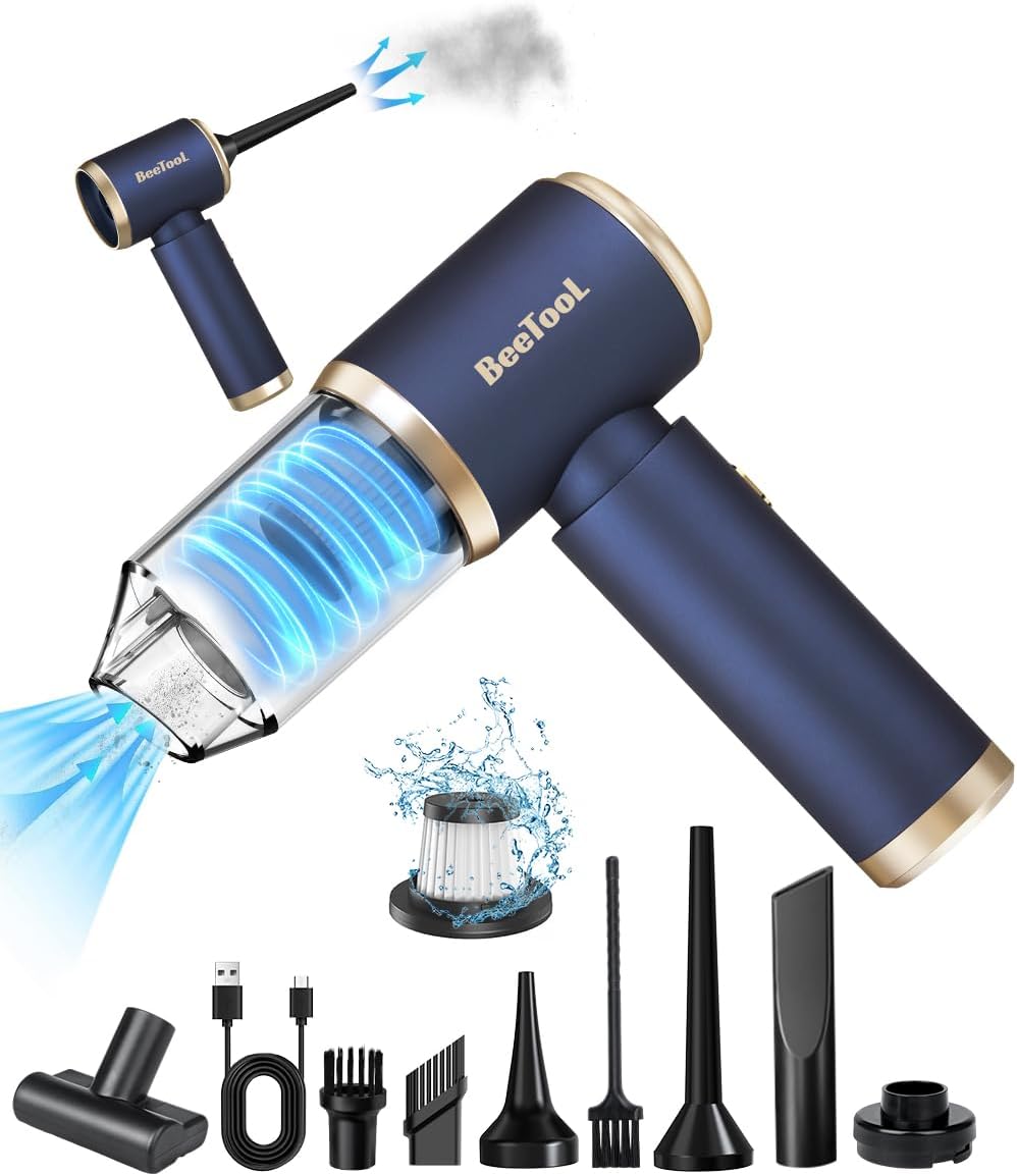 BeeTool ZX-106 Handy Vacuum Cleaner, Multifunctional, Cordless Car Vacuum Cleaner, 25,000 Pa, Strong Suction, BlowingSuctionAir PumpEjection, Powerful, Long Operation, Ultra Lightweight, 2.8 lbs 0.36 kg, Wet & Dry Use, Small, USB Rechargeable, Popular for BusinessCar CleaningFurnitureHome Use, Japanese Instruction Manual Included English Language Not
