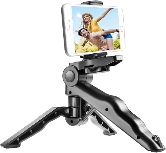 Coverzone Tripod Modern Tasarım 3 Ayak Mini Kamera ve Telefon Tripodu + Döner Başlık Telefon Tutucu Hafif Taşınabilir K555