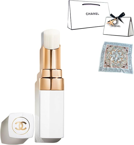 Chanel Rouge Coco Baume Dreamy White Lip Balm Cosmetic Coco Bomb Christmas Pre-Wrapped, Original Scarf Included 912 Dreamy White Regular