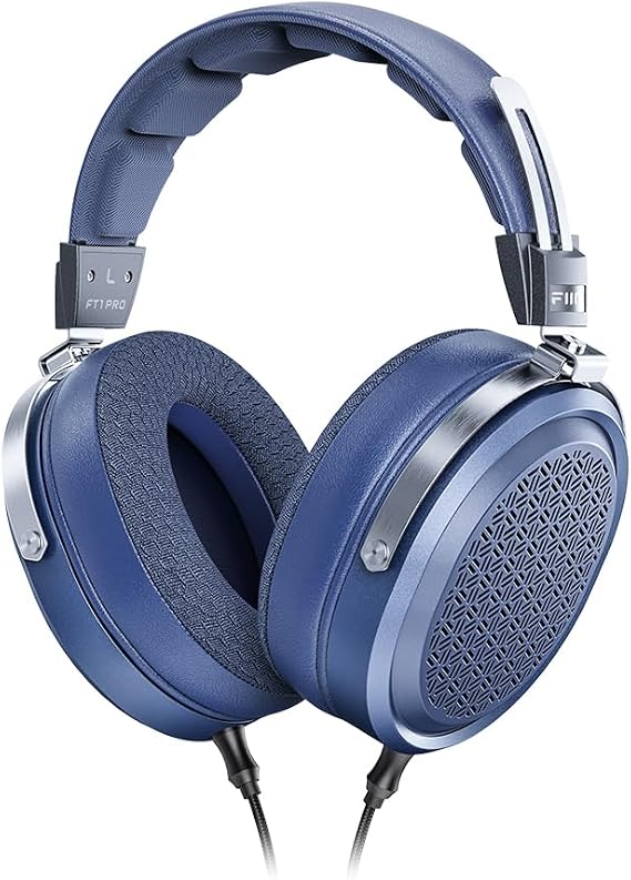 FiiO FT1 Pro Open-Back Planar Magnetic Wired Hi-Fi Headphones for Home, Studio, Recording, High Sensitivity (Blue)