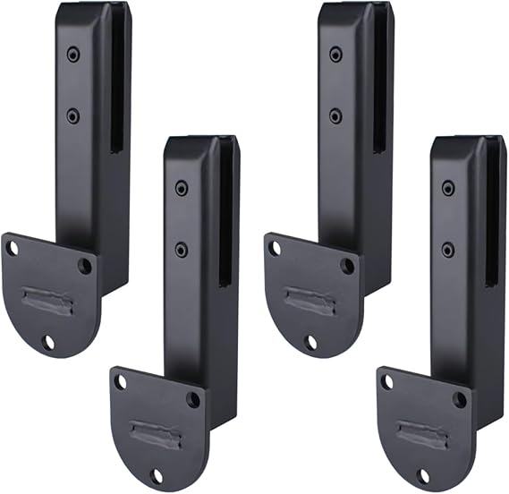 Stainless Steel Glass Clamp, Adjustable Design Frameless Glass Balcony Railing Clamp,Glass Clamp with Expansion Bolt for Concrete, Square Glass Spigot Clamp,Black,4 Pack
