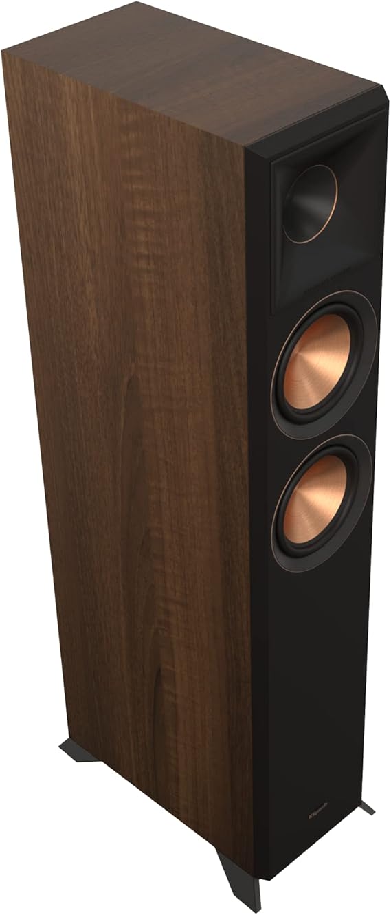 Klipsch Reference Premiere RP-5000F II Walnut Floorstanding Speaker | 400W 2.5-way speaker with Tractrix horn and Cerametallic woofers for home theater, hi-fi listening and Dolby Atmos