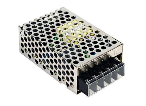 Mean Well RS-25-15 Enclosed Switching AC-to-DC Power Supply, Single Output, 15V, 1.7A, 25.5W, 1.1" H x 2.0" W x 3.0" L
