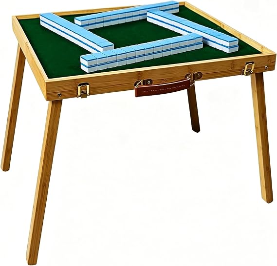 Portable Wooden Folding Table Mahjong Tiles, Folding Mahjong Table,