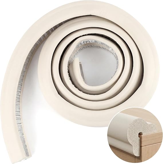 Safety Corner Protectors, Foam Safety Strip, Kids Anti Collision Strip, Child Table Cabinets Furniture Protection, Suitable For Coffee Table Furniture Fireplace (White)