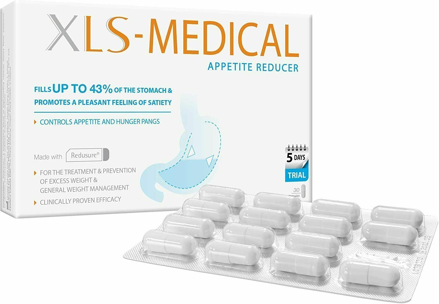 XLS Medical Appetite Reducer Diet Caspules for Weight Loss, 30 Capsules