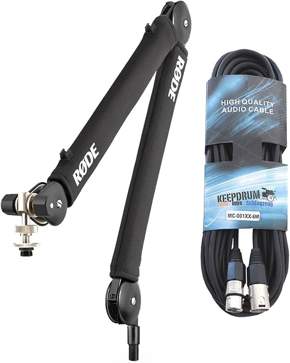 Rode PSA1+ Plus Black microphone arm Tabletop tripod + keepdrum XLR cable
