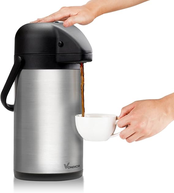 Coffee Carafe for Keeping Hot - 64oz/2L Airpot Coffee Dispenser with Pump