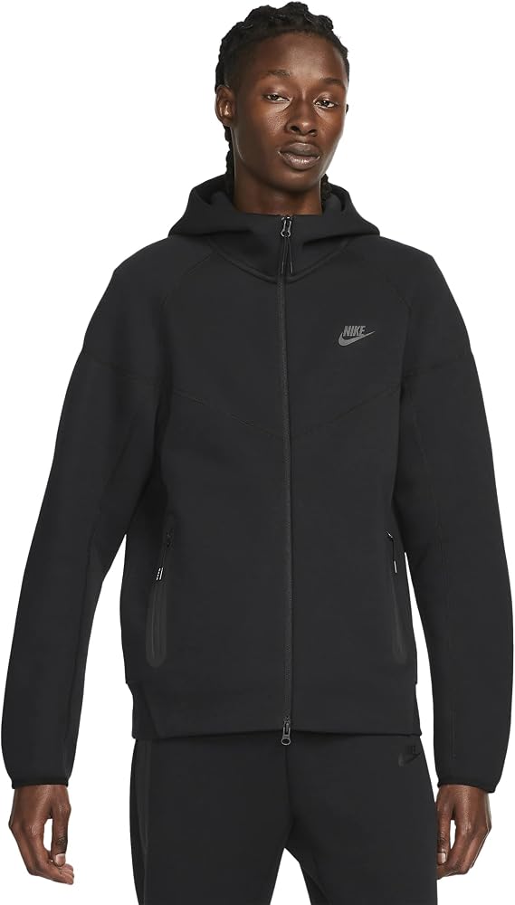 Nike Sportswear Tech Fleece Windrunner Men's Full-Zip Hoodie Size - Large Black/Black