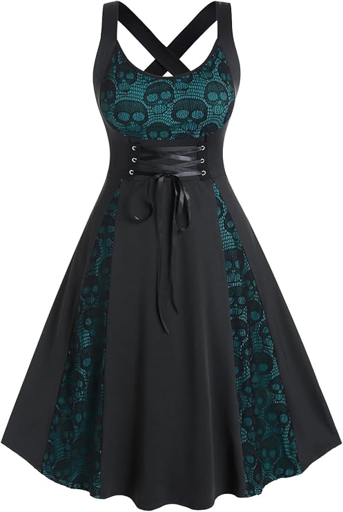 Rosegal Womens Plus Size Sleeveless Gothic Dresses