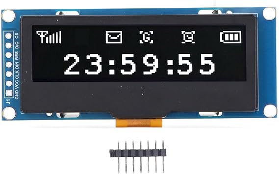 Digital Display Module 2.23 Inch Display Module 128x32 Resolution Organic Light Emitting Diode Screen Module Ssd1305 Iicspi Comm (Pantalla blanca MRC162A)