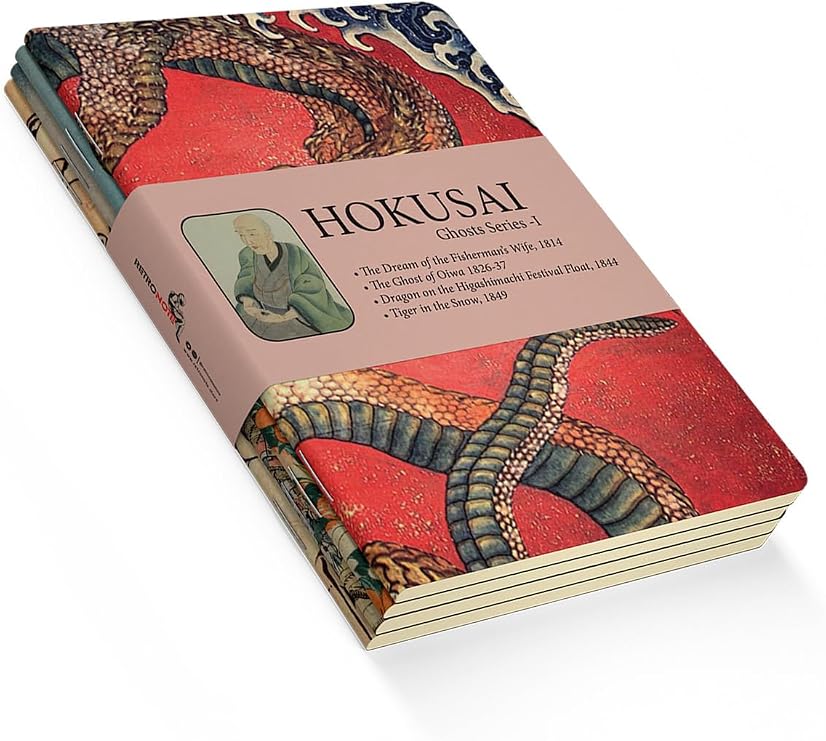 Retronote Hokusai 4'lü Defter Seti 5, Ghosts Series I, Çizgisiz, 64 Sayfa, 14x21cm