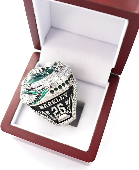 59th Eagles Championship Ring Replica Player No.26 Barkley Football Champion Rings Collectible, Super Bowl Fan Gift for Men, Alumni and Collectors
