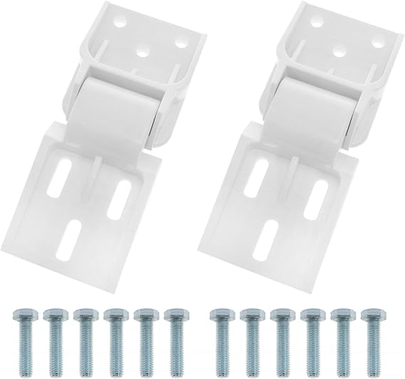 Lovelysp Freezer Plastic Hinges Small Chest Freezer Hinges 3 Holes Folding Freezer Hinge with Mounting Screws Counterbalance Universal 95-110 Degrees Small Freezer Hinges Replacement Parts 2PCS