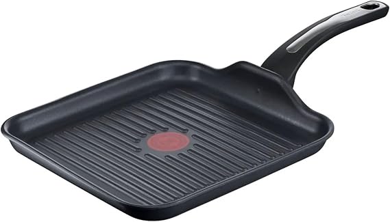 Tefal Selection Grill Pan 26 x 26 cm Titanium Non-Stick Coating Thermo-Spot Temperature Indicator Advanced Induction for All Hobs Including Induction